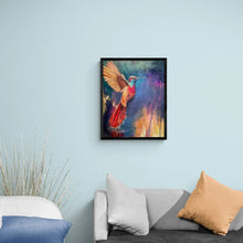 Load image into Gallery viewer, Hummingbird Bird Flying Jewel Oil Canvas