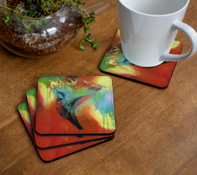 Load image into Gallery viewer, Hummingbird coaster red green yellow blue