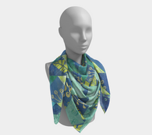 Load image into Gallery viewer, Blue Lagoon Square Silk Scarf