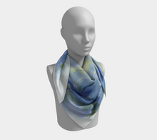 Load image into Gallery viewer, Misty Blue Square Silk Scarf