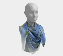 Load image into Gallery viewer, Misty Blue Square Silk Scarf