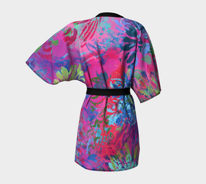 Summer Splendour Silk Kimono Robe - Short Style