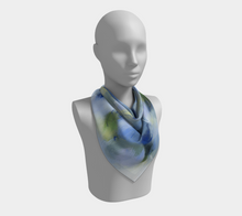 Load image into Gallery viewer, Misty Blue Square Silk Scarf