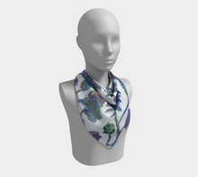 Load image into Gallery viewer, Tropical Blooms Square Silk Scarf