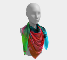 Load image into Gallery viewer, Magenta Tide Square Silk Scarf