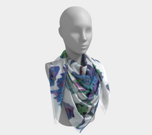 Load image into Gallery viewer, Tropical Blooms Square Silk Scarf