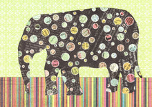 Load image into Gallery viewer, Roncy Elephant - Black and Green l 5 x 7 ins