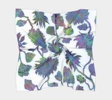 Load image into Gallery viewer, Tropical Blooms Square Silk Scarf