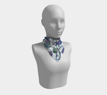 Load image into Gallery viewer, Tropical Blooms Square Silk Scarf