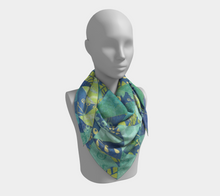 Load image into Gallery viewer, Blue Lagoon Square Silk Scarf