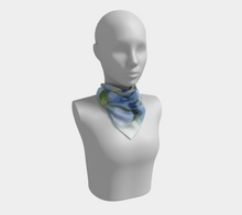 Load image into Gallery viewer, Misty Blue Square Silk Scarf
