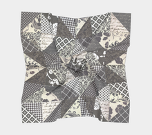 Load image into Gallery viewer, Black & White Square Silk Scarf