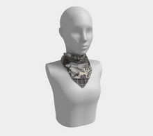 Load image into Gallery viewer, Black & White Square Silk Scarf