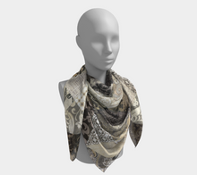 Load image into Gallery viewer, Champagne & Truffles Square Silk Scarf