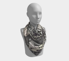 Load image into Gallery viewer, Black & White Square Silk Scarf