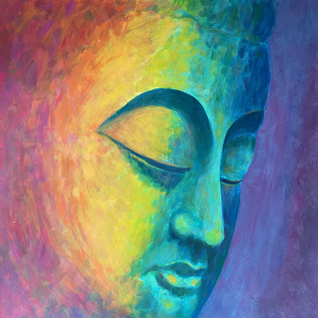 Rainbow Buddha l 24 x 24 ins