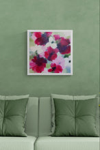 Load image into Gallery viewer, Colourful floral painting red pink green
