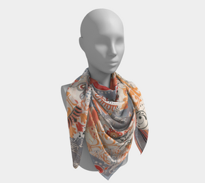 Orange Crush Square Silk Scarf