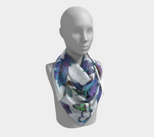 Load image into Gallery viewer, Tropical Blooms Square Silk Scarf
