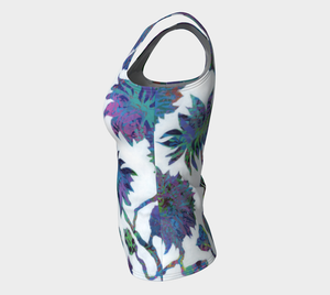 Tropical Blooms Fitted Tank Top - Long