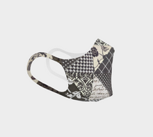 Load image into Gallery viewer, Black &amp; White Double Knit Face Covering
