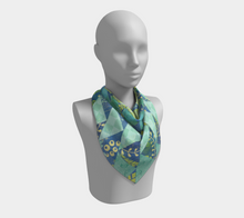 Load image into Gallery viewer, Blue Lagoon Square Silk Scarf
