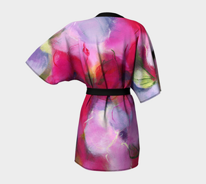 Distant Glow Silk Kimono Robe - Short Style