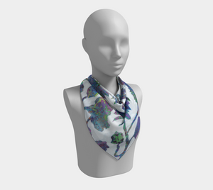 Tropical Blooms Square Silk Scarf