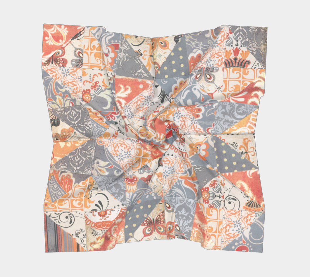 Orange Crush Square Silk Scarf