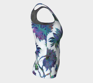 Tropical Blooms Fitted Tank Top - Long