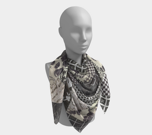Black & White Square Silk Scarf
