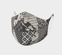 Load image into Gallery viewer, Black &amp; White Double Knit Face Covering
