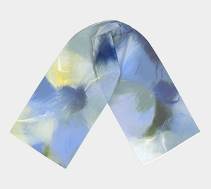 Misty Blue Long Silk Scarf