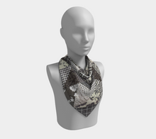 Load image into Gallery viewer, Black &amp; White Square Silk Scarf
