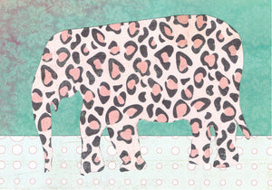 Roncy Elephant - Pink l 5 x 7 ins