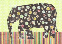 Load image into Gallery viewer, Roncy Elephant - Black and Green l 5 x 7 ins
