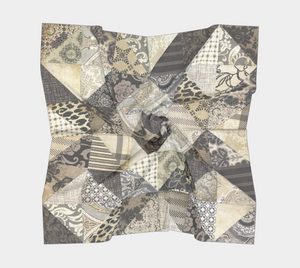 Champagne & Truffles Square Silk Scarf