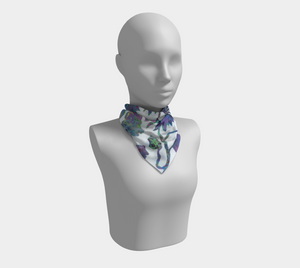 Tropical Blooms Square Silk Scarf