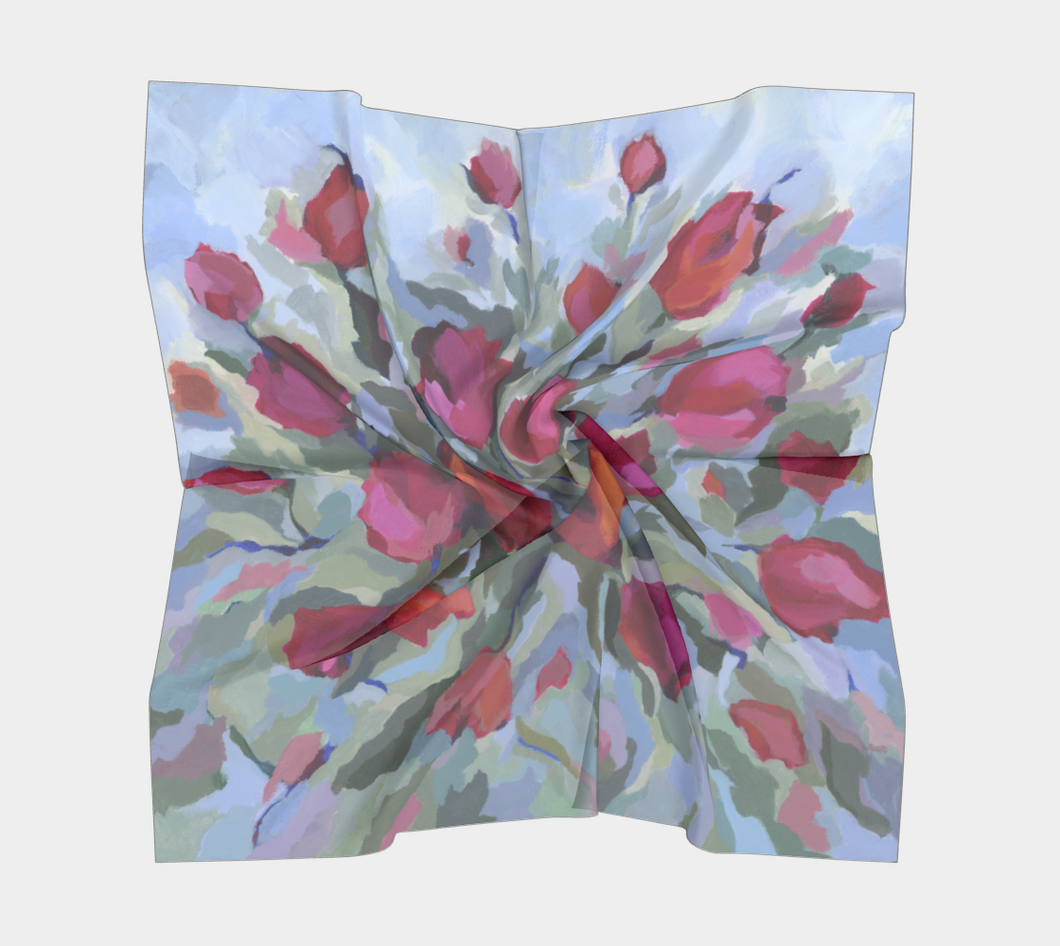 Blooming From Within Square Silk Scarf