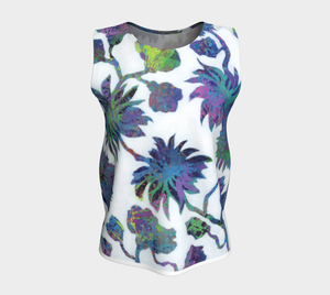 Tropical Blooms Loose Tank Top - Long