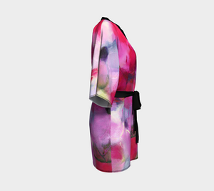 Distant Glow Silk Kimono Robe - Short Style