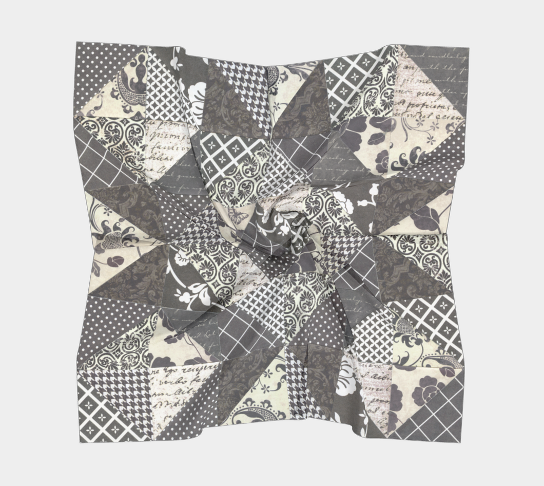 Black & White Square Silk Scarf