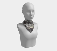 Load image into Gallery viewer, Black &amp; White Square Silk Scarf
