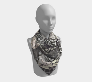 Black & White Square Silk Scarf